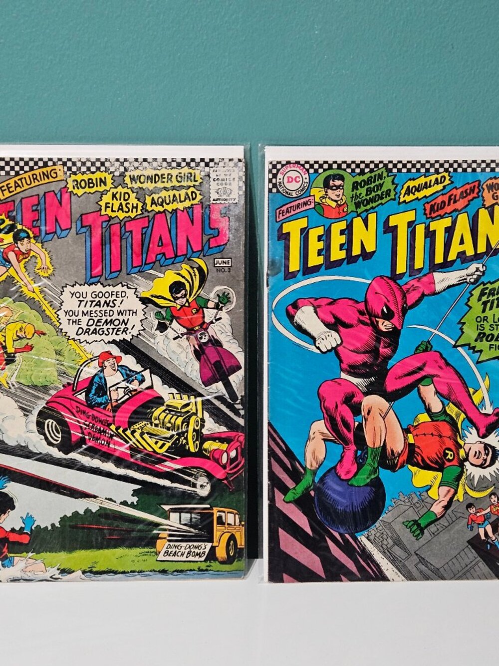 Teen Titans #3 & #5 (DC Comics, 1966) Silver Age Low Grade C-082